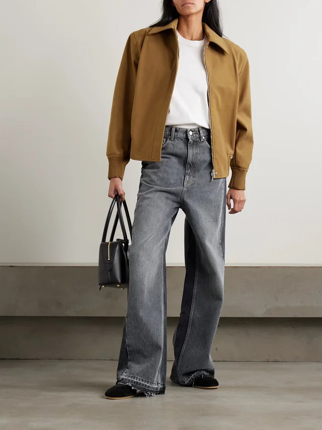 STELLA MCCARTNEY Frayed two-tone mid-rise wide-leg organic jeans in Blue, photo 2 of 2 from NET-A-PORTER (Canada)
