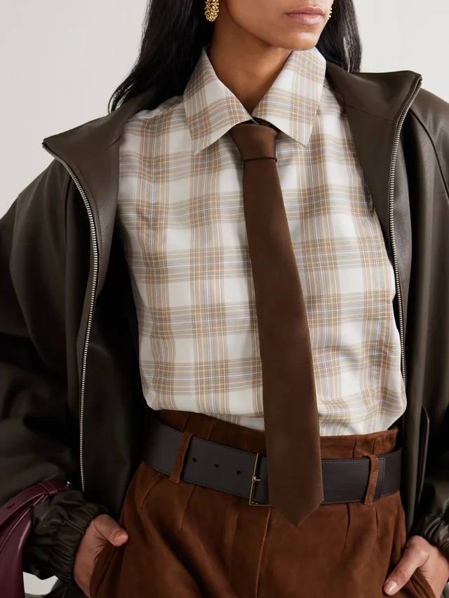 THE FRANKIE SHOP Lene satin tie in Brown, photo 2 of 2 from NET-A-PORTER (Canada)