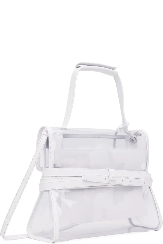 Moschino White 'Tie Me' Medium Bag, photo 3 of 4 from SSENSE