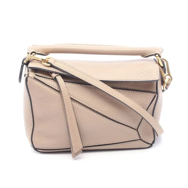 Loewe Handbag Puzzle Bag Mini 2-Way Greige Leather in Taupe Leather from The Reluxe