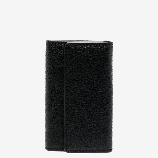 Maison Margiela Leather Keyring Wallet — Black & Purses in Black Leather from HEWI