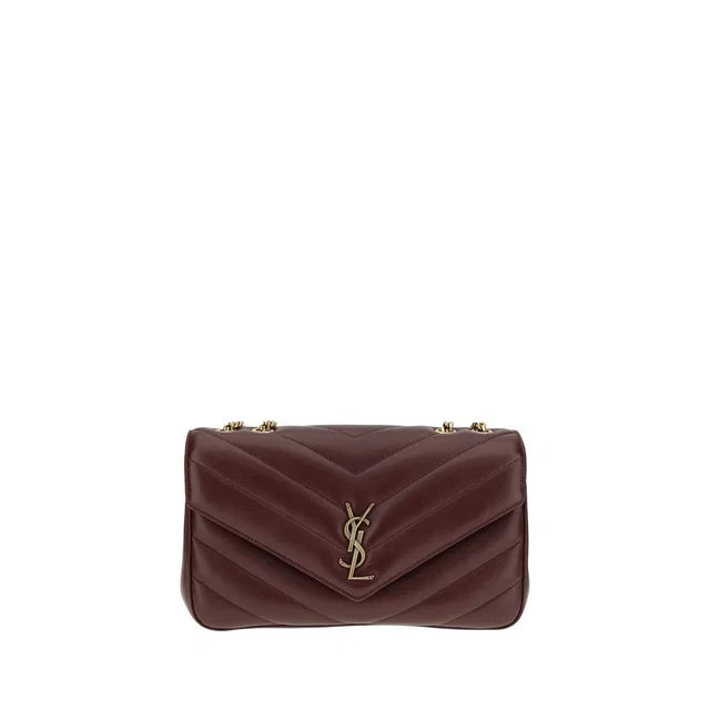 Saint Laurent Bordeaux Lamb Ovis Aries Shoulder Bag in Burgundy Leather from HEWI