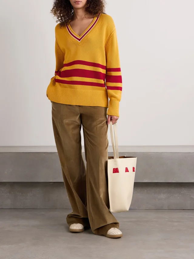 GUEST IN RESIDENCE Striped knitted cotton sweater in Yellow, photo 2 of 2 from NET-A-PORTER (Canada)