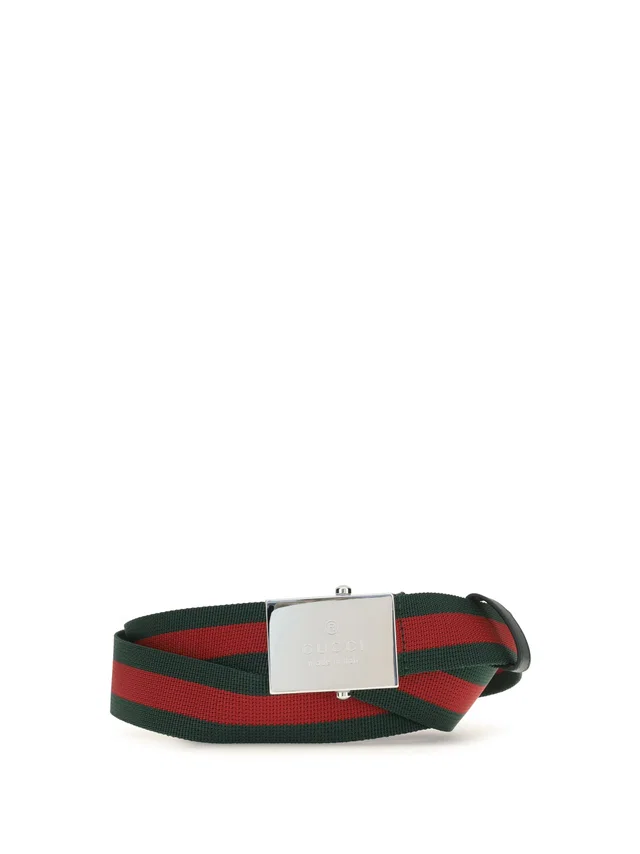 Gucci Web Ribbon Belt — Multicolor Vrv/verde Cotton in Multicolor from HEWI
