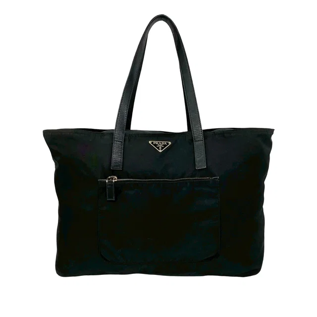 Black Prada Tessuto Zip Tote in Black Nylon from Designer Revival