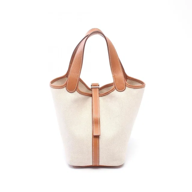 Hermès Handbag Picotin PM Ecru Fauve Canvas Leather in Canvas from The Reluxe