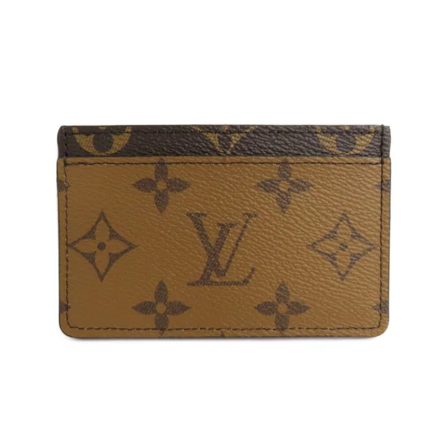 Louis Vuitton Card Case Holder Sample Monogram Reverse Brown in Brown Coated canvas from The Reluxe