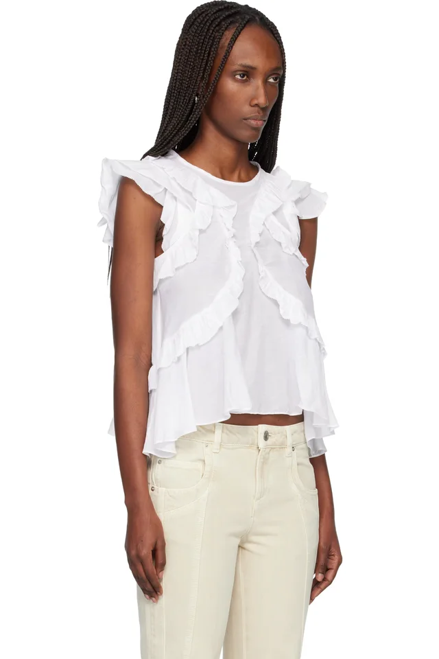 Isabel Marant Etoile White Nalou Blouse, photo 2 of 4 from SSENSE