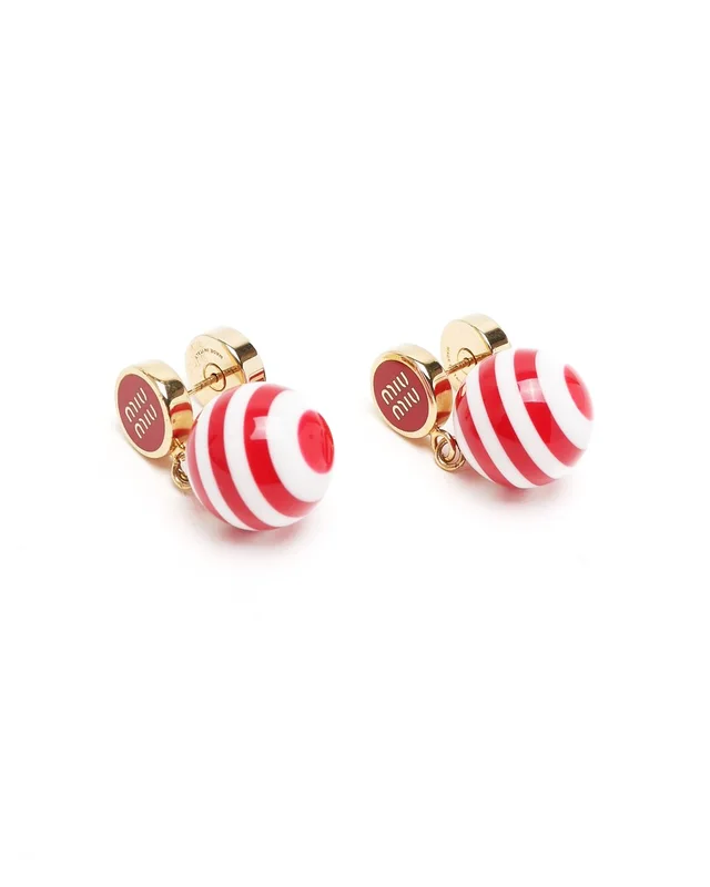 Miu Miu Logo Earrings in Resin from A Retro Tale, photo 2 of 3
