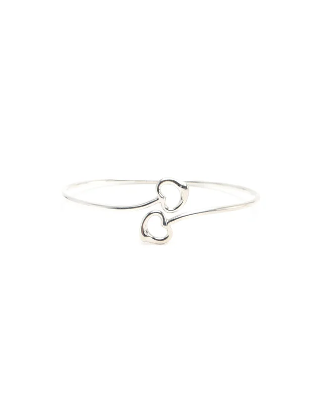 Tiffany & Co. Elsa Peretti Double Open Heart Silver Bracelet in Silver from A Retro Tale