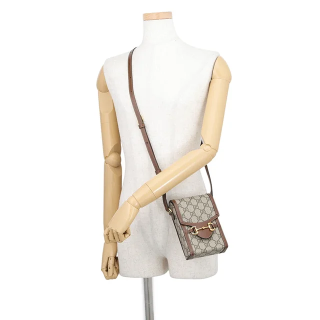 Gucci Horsebit1955 Mini Shoulder Bag Beige/Brown625615 92TCG 8563 GG Supreme Leather in Beige Leather from GALLERY RARE, photo 2 of 2