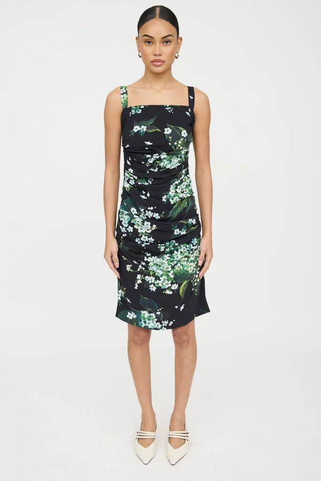 Dolce & Gabbana Floral Ruched Sleeveless Dress from VSP Consignment