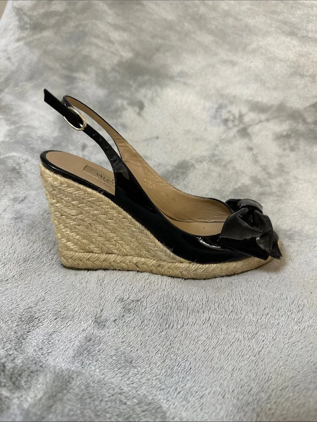 Valentino Garavani Patent Leather Espadrilles in black Patent leather from Poshmark