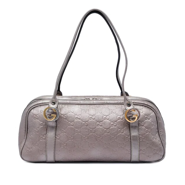 Pink Gucci Guccissima Twins Shoulder Bag in Pink Leather from Designer Revival