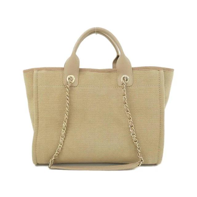 Chanel Deauville Mixed Fiber Tote Bag in Black Polyester from LuxUness, photo 2 of 9