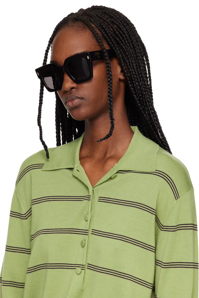 Black 'Fendi Square' Sunglasses, photo 4 of 4 from SSENSE