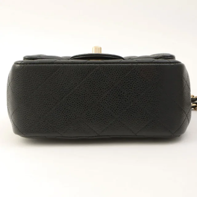 Chanel Around 2018, Capucine Classic Flap Chain Bag Mini Black from VINTAGE QOO TOKYO, photo 10 of 12
