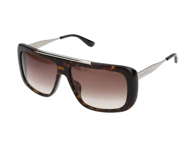 Alexander McQueen Am0492s Tortoiseshell Acetate Sunglasses — Brown in Brown from HEWI