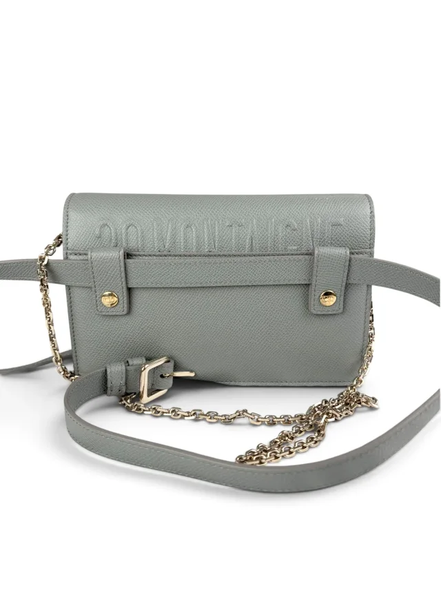 Dior Blue Grained Leather 30 Montaigne 2-in-1 Pouch in Blue Caviar leather from Season 2 Consign, photo 3 of 8