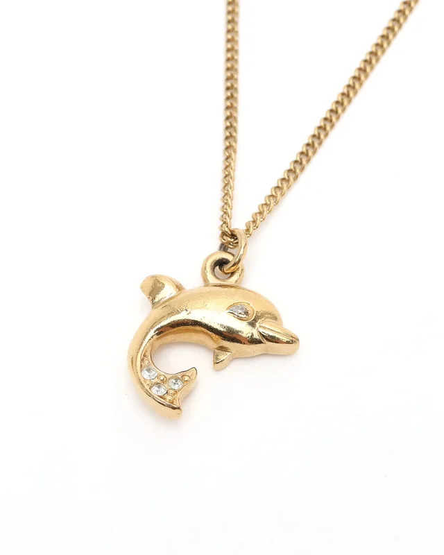 Dior Dolphin Rhinestone Necklace from A Retro Tale, photo 3 of 4