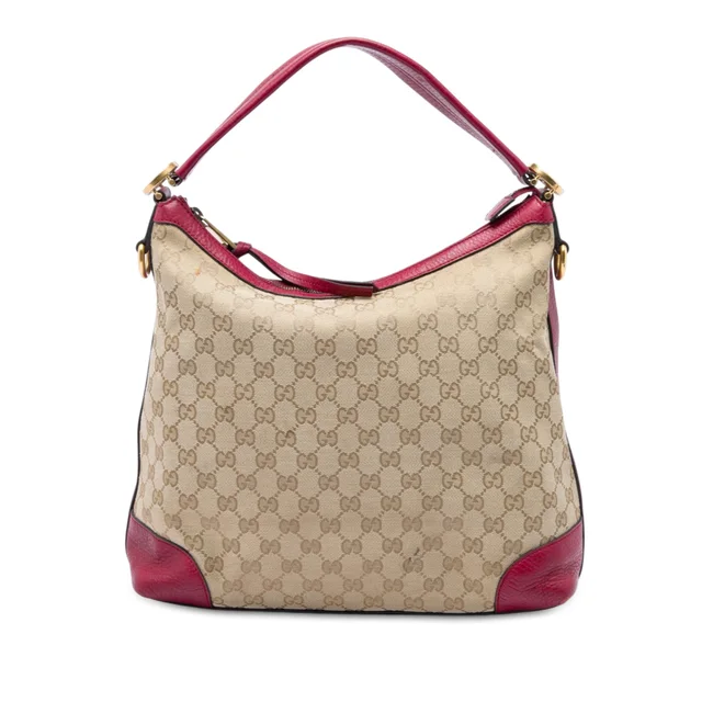 Beige Gucci Small GG Canvas Miss GG Hobo Satchel in Beige Canvas from Designer Revival, photo 1 of 1