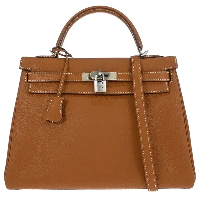 Hermès Kelly Brown Togo in Brown Togo leather from HEWI