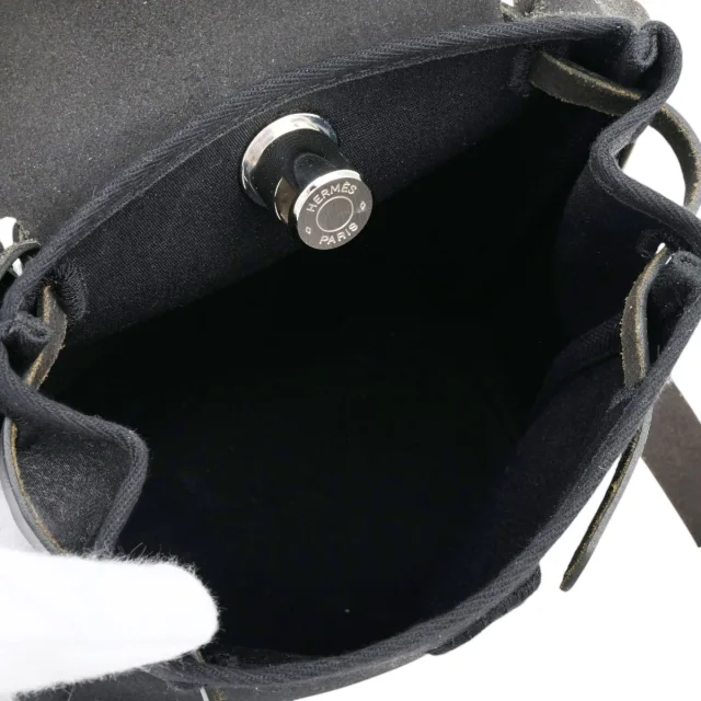Hermès 2004 production AEL Bag TPM Natural/Black from VINTAGE QOO TOKYO, photo 6 of 19