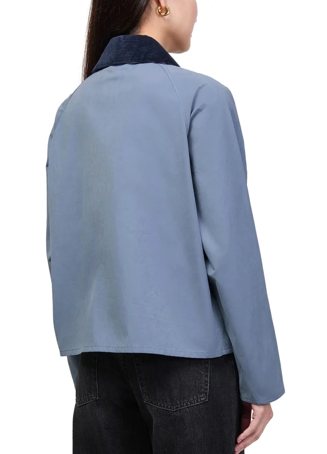 BARBOUR Spey oversized casual jacket in Blue Outer: 45% cotton,38% polyester,17% polyamide, buggy lining: 100% polyester, collar: 100% cotton, photo 4 of 6 from 24S (US)