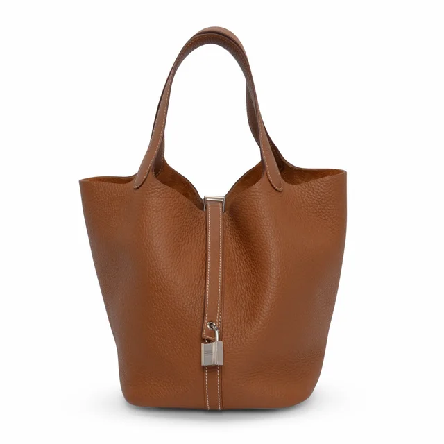 Hermès Clemence Picotin Lock 22 in Gold Clemence leather from Blue Spinach