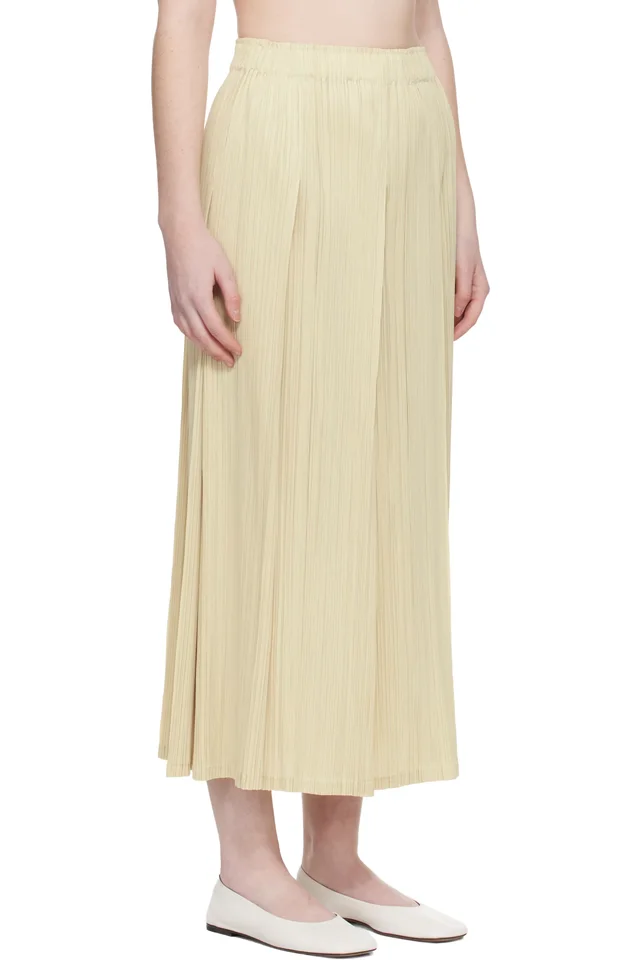 PLEATS PLEASE ISSEY MIYAKE Beige Monthly Colors December Maxi Skirt, photo 2 of 4 from SSENSE