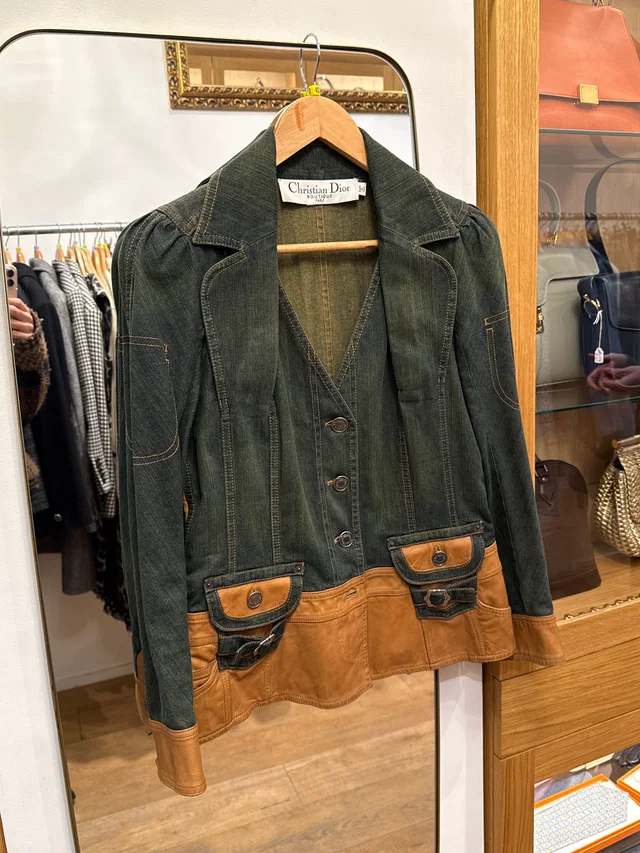 Dior Jean And Leather Bar Jacket in Leather from Luxury Promise