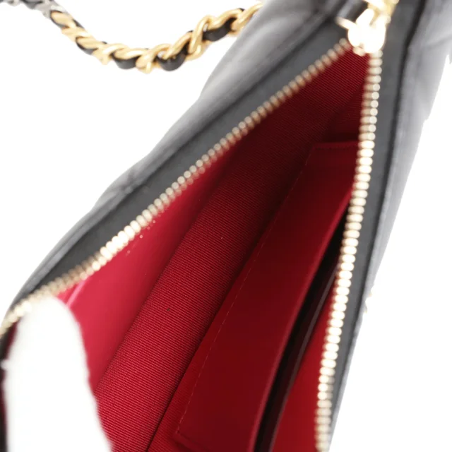 Chanel 19 Hobo Chain Bag Black Calfskin Mixed Metal Hardware in Black Calfskin from Madison Avenue Couture, photo 9 of 10