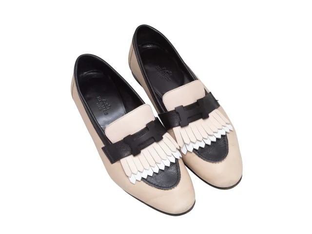 & Black Hermes Royal H Loafers Size 37 in Beige Patent leather from Designer Revival, photo 2 of 5