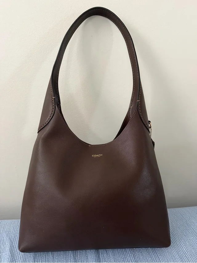 Coach Dark Brown Leather Shoulder Bag in brown|red Leather from Poshmark