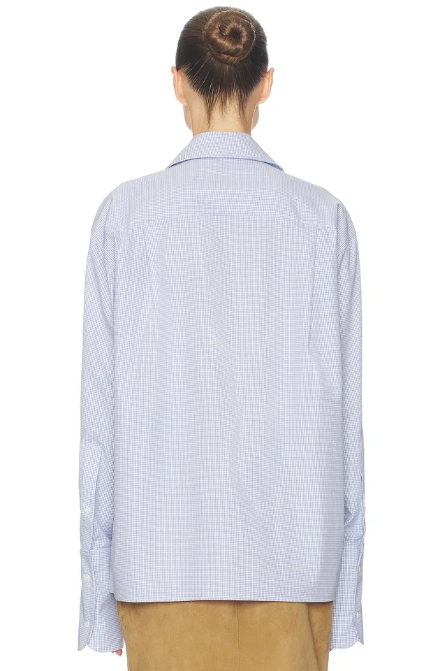 Helsa Classic Oversized Shirt in Blue Check, photo 3 of 6 from REVOLVE (Canada)