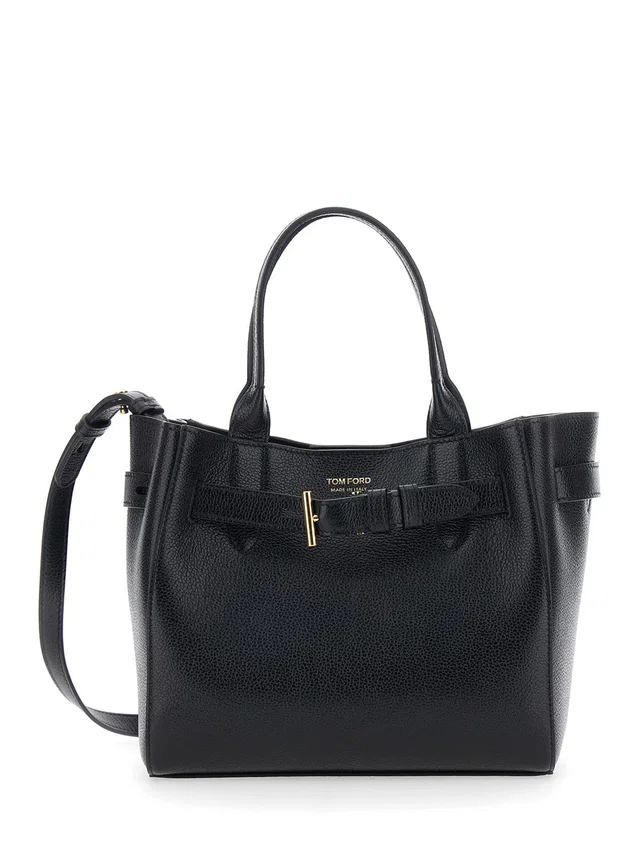 Tom Ford Audrey Piccola Shoulder Bag — Black Calf Leather in Black Calfskin from HEWI