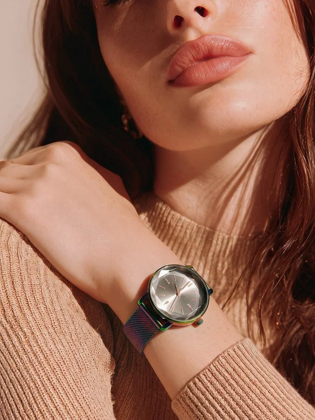 IWC Iridescent Mesh Band Watch With Silver Gray Dial in silver|gray|pink from Poshmark