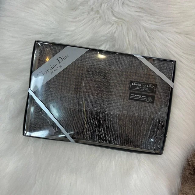 Dior Women's Scarf - Grey in gray from Depop, photo 1 of 1