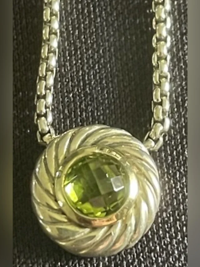 David Yurman Vintage 750-18k Yellow Gold +925 Sterling Silver Cookie Necklace in green|silver|gray from Poshmark