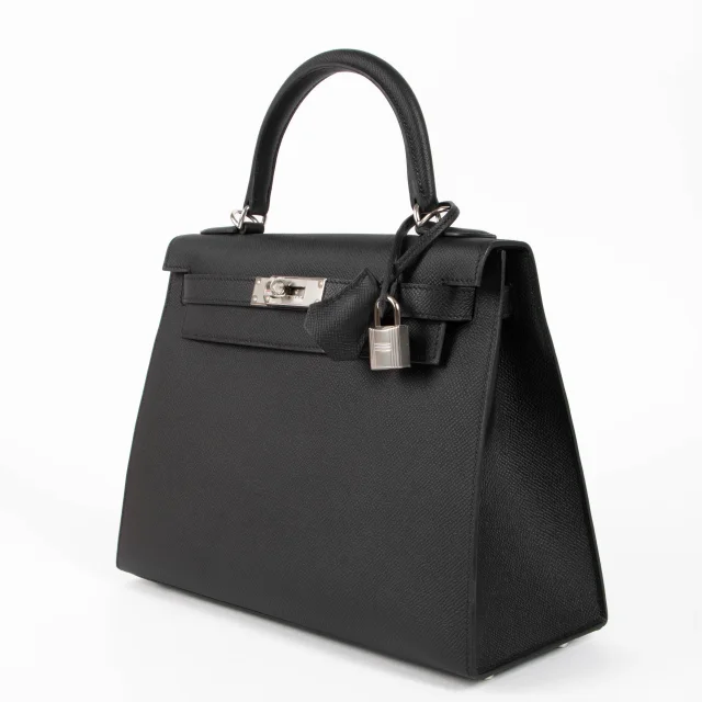 Hermès Kelly 28 Black Epsom Sellier PHW in Black Epsom leather from Labellov, photo 4 of 5