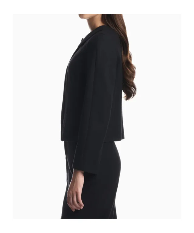 Emporio Armani Blazer in wool blend with metallic studs and rounded collar, photo 3 of 4 from SENSER