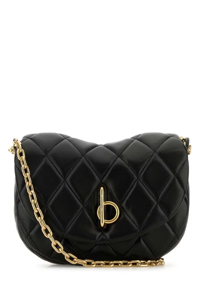 Burberry Rocking Horse Shoulder Bag — Black in Black Lambskin from HEWI