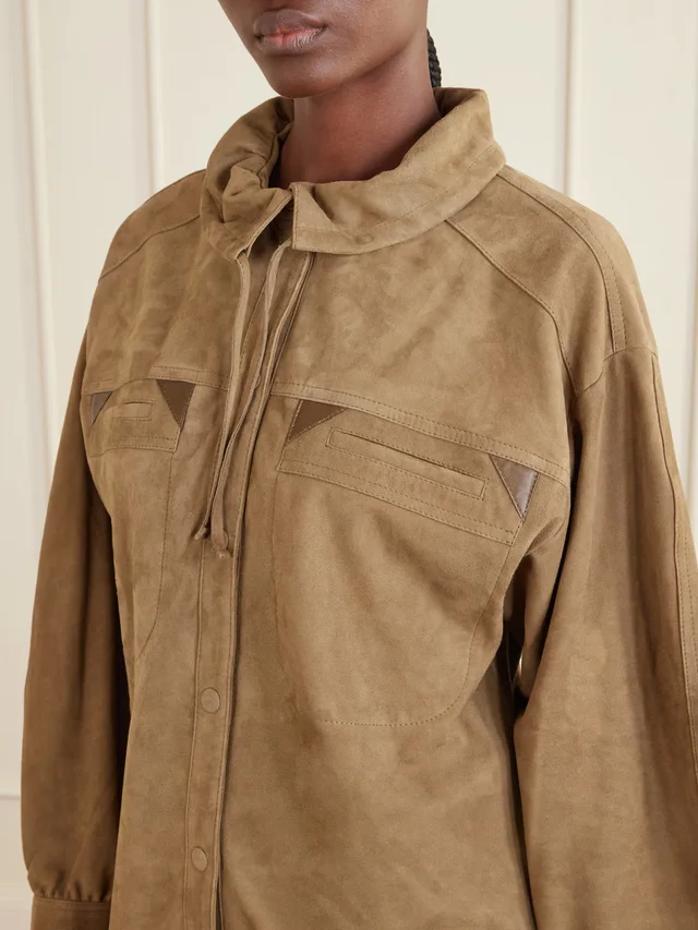 ISABEL MARANT Maldia suede overshirt in beige 100% Leather, photo 5 of 6 from NET-A-PORTER (Canada)