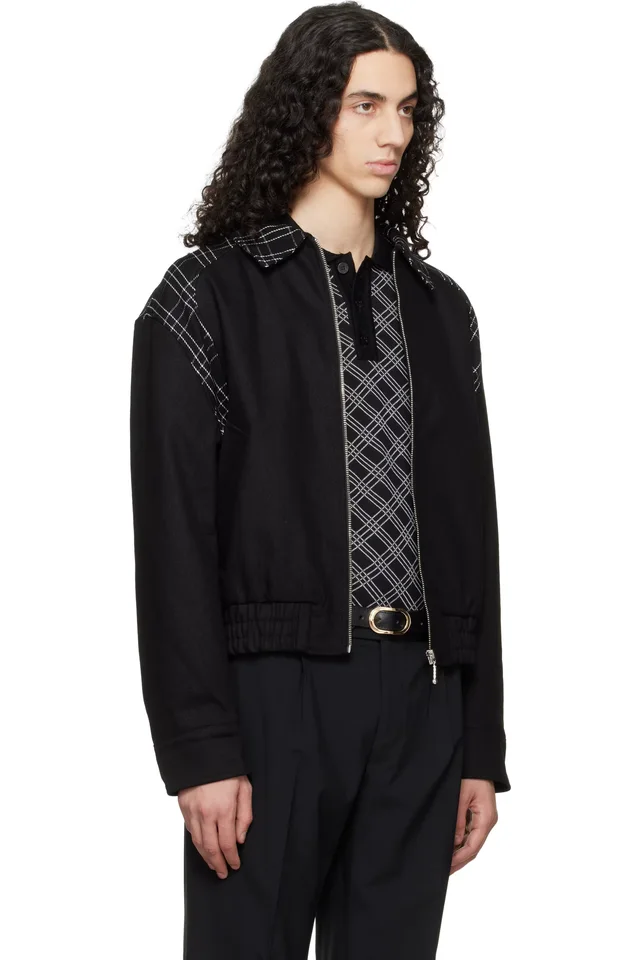 Ernest W. Baker Black Varsity Jacket, photo 2 of 4 from SSENSE
