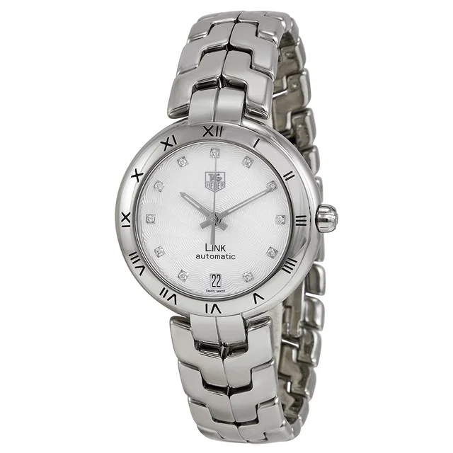 TAG Heuer Link Lady Diamond Silver guilloche Dial Ladies Watch WAT2311.BA0956 in silver|gray from Jomashop.com