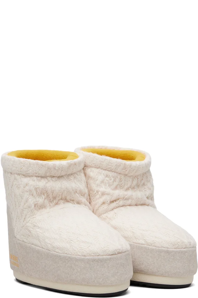 Guest in Residence Off-White Moon Boot Edition Icon Low No Lace Knit Boots, photo 4 of 5 from SSENSE