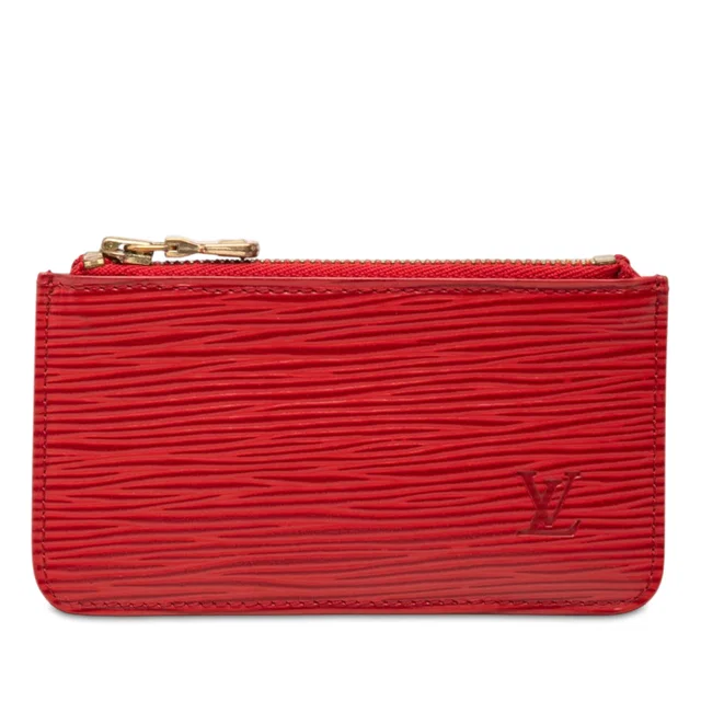 Red Louis Vuitton Epi Pochette Cles Coin Pouch in Red Leather from Designer Revival