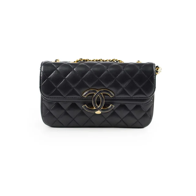 Chanel Seasonal Chic Enamel Flap Black in Black Leather from The Purse Affair