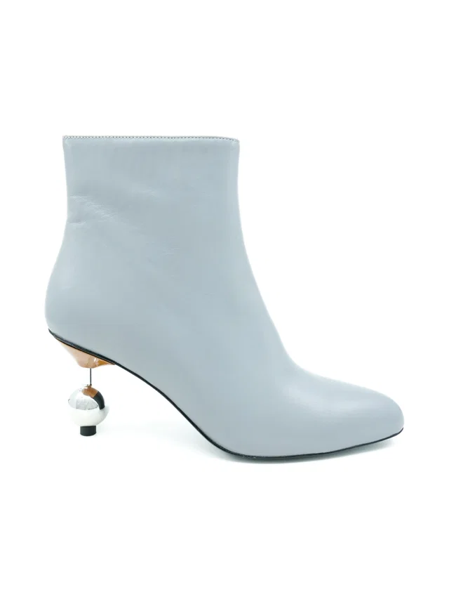 Marni Chrome Heeled Booties, 36 in Leather from Arcade Vintage