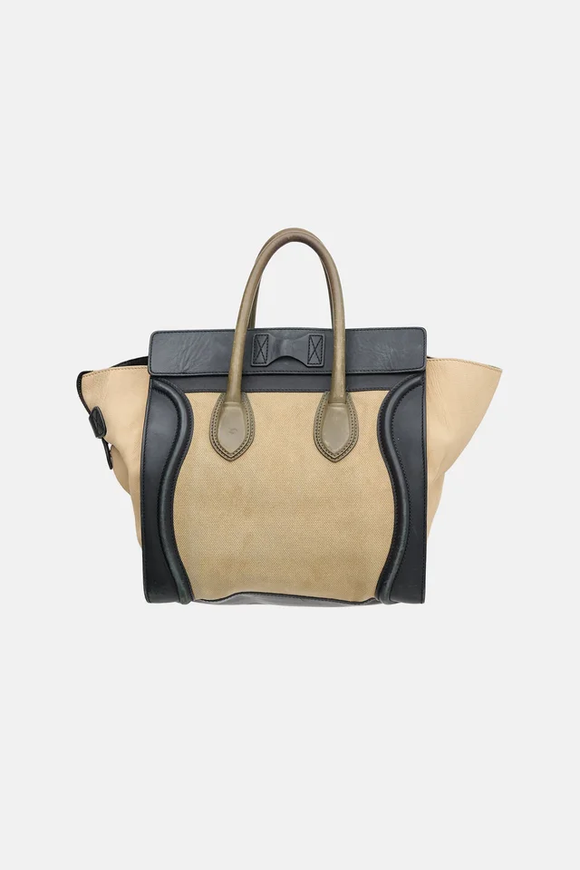 Celine 2010 Leather & Canvas Mini Luggage Bag in Canvas from VSP Consignment, photo 2 of 2